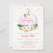 Kleine pompoenroze Baby shower Kaart (Voorkant)
