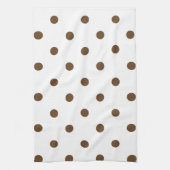 Kleine pooldots - Donkerbruin op wit Theedoek (Verticaal)