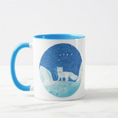 Kleine poolvos (Vulpes lagopus) Bord blauw Mok (Links)