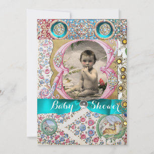 KLEINE PRINCE BABY SHOWER FLORAL GEMSTONES KAART