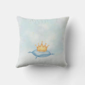 Kleine Prince gouden kroon Waterverf kasteel blauw Kussen (Achterkant)