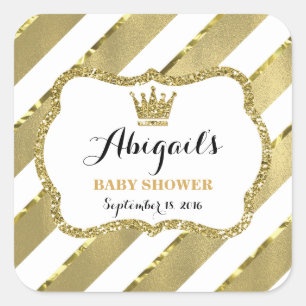 Kleine Prince Sticker, Faux Gold Glitter & Folie Vierkante Sticker