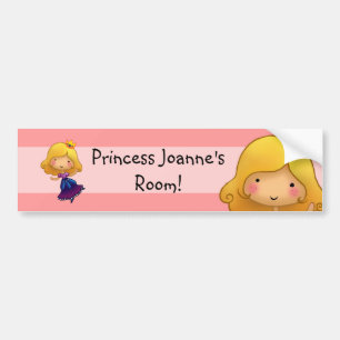 Kleine princesdeursticker bumpersticker