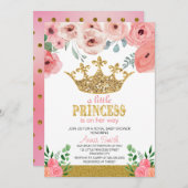 kleine Princess Baby shower Invitation Kaart (Voorkant / Achterkant)