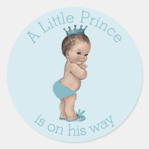  kleine prins Baby shower blauw Ronde Sticker