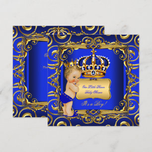 Kleine Prins Baby Shower Blauwe Blonde Baby Jongen Kaart