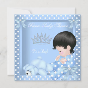 Kleine prins Baby shower Jongen Blauwe Polka punt Kaart