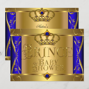 Kleine Prins Baby Shower Jongen Koninklijk Blauwe  Kaart