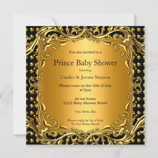 Kleine Prins Babyfeest Gouden Ratel Etnisch Kaart (Achterkant)