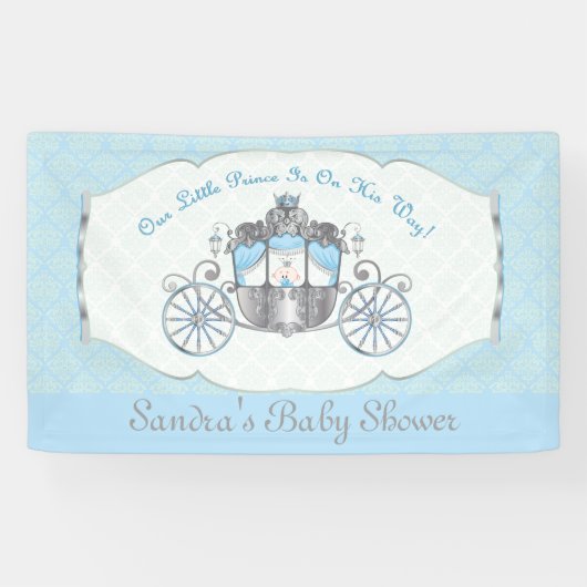 Kleine prins, blauw Baby shower Spandoek (Horizontaal)