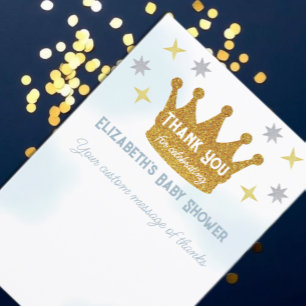 Kleine Prins Jongen Baby Borrel Bedankkaart