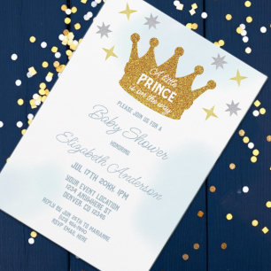 Kleine Prins Jongen Baby Borrel Kaart