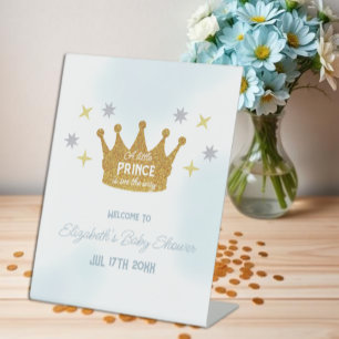 Kleine Prins Jongen Baby Borrel Reclamebord Met Voetstuk