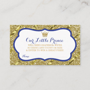 Kleine Prins Luier Raffle Ticket, Faux Glitter Informatiekaartje