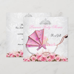 Kleine Prinses Baby Shower Baby Meisje Roze Roos 4 Kaart