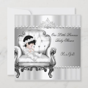 Kleine Prinses Baby Shower Meisje Baby op Stoel Kaart