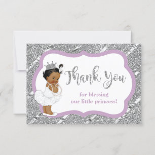 Kleine prinses bedankje, faux glitter bedankkaart