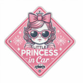 Kleine prinses in auto teken sticker (Voorkant)