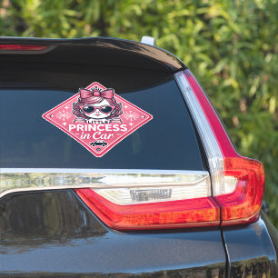 Kleine prinses in auto teken sticker