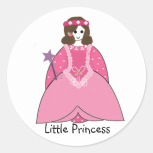 Kleine prinses in een roze konijn ronde sticker