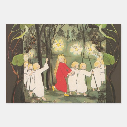 Kleine prinses in het bos inpakpapier vel (Voorkant 2)