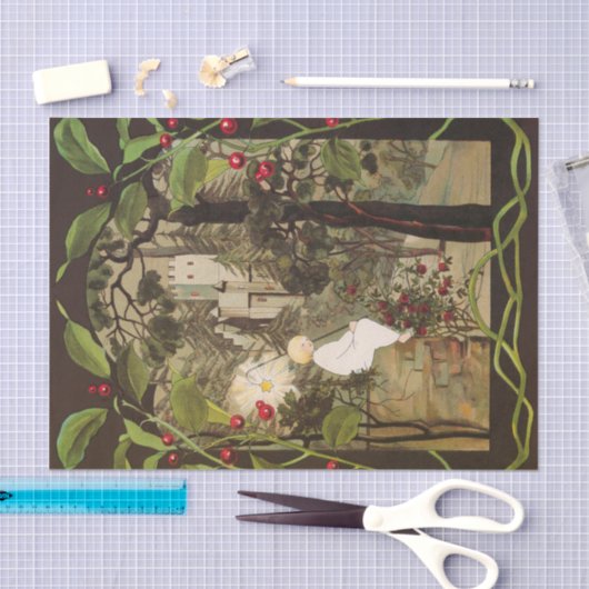 Kleine prinses in het bos tissuepapier (Craft)