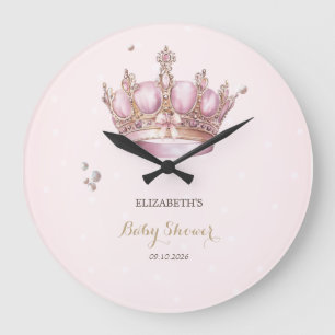 Kleine Prinses Kroon Parels Stippen Baby Shower Grote Klok