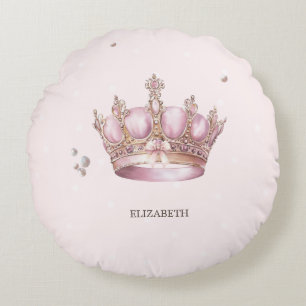 Kleine Prinses Kroon Parels Stippen Baby Shower Rond Kussen