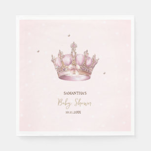 Kleine Prinses Kroon Parels Stippen Baby Shower Servet