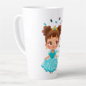 Kleine Prinses LILIBET Turquoise Mooie Meisjesacht Latte Mok (Linkerhoek)