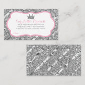 Kleine Prinses Luier Raffle Ticket, Faux Glitter Informatiekaartje (Voorkant / Achterkant)
