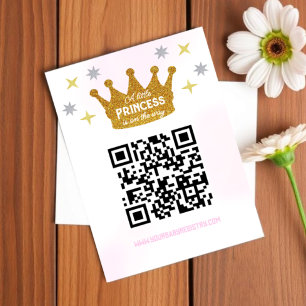 Kleine Prinses Meisje Baby Shower Verlanglijst Informatiekaartje