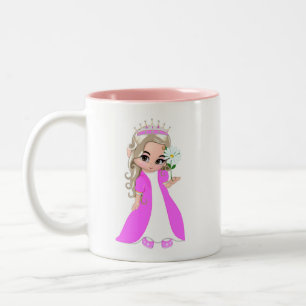 Kleine Prinses met Bloem & Hart Tweekleurige Koffiemok