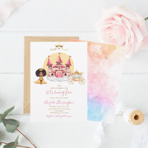 Kleine prinses royale viering waterverf uitnodigin kaart