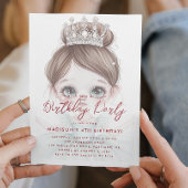 Kleine Prinsessen en Kroon Verjaardagsfeest Kaart