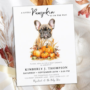 Kleine Pumpkin Schattige Puppy Baby shower Invitat Briefkaart