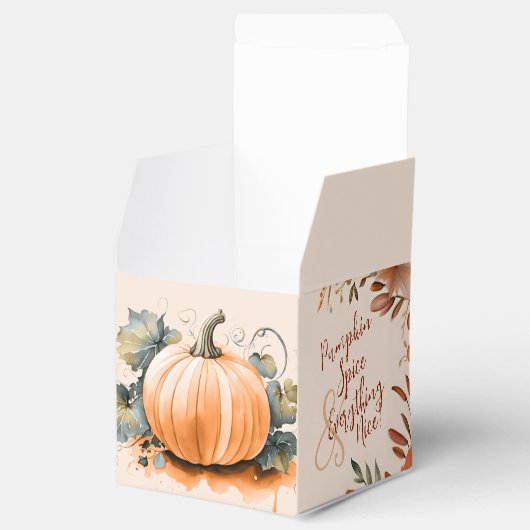 Kleine Pumpkin Spice Monogram Herfst Baby shower Bedankdoosjes (Geopend)