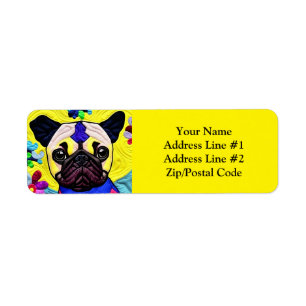 Kleine puppy Quilly als design Etiket