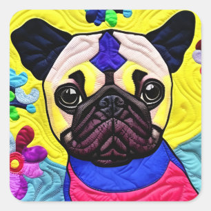 Kleine puppy Quilly als design Vierkante Sticker