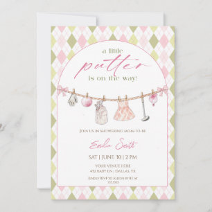 Kleine Putter is onderweg Vrouwen Golf baby shower Kaart