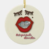 Kleine races, rode lips, mole en dikke Eyelashes Keramisch Ornament (Voorkant)