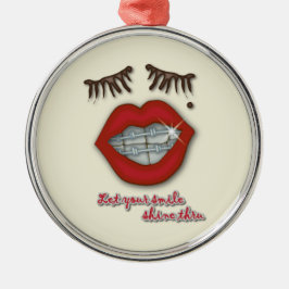 Kleine races, rode lips, mole en dikke Eyelashes Metalen Ornament