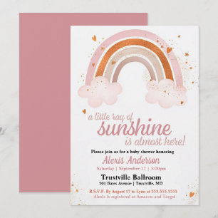 Kleine Ray van het Baby shower van de zonneregenbo Kaart