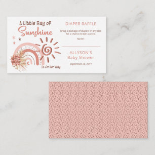Kleine Ray van Sunshine Baby shower Diaper Raffle Informatiekaartje