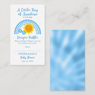 Kleine Ray van Sunshine Baby shower Diaper Raffle Informatiekaartje