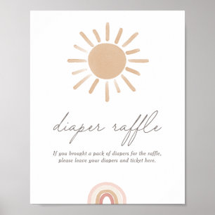 Kleine Ray van Sunshine Baby shower Diaper Raffle Poster