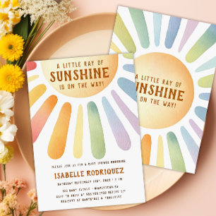 Kleine Ray van Sunshine Boho regenboogBaby shower Kaart
