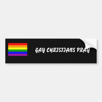 kleine regenboogvlag, HOMO CHRISTENEN BIDDEN Bumpersticker
