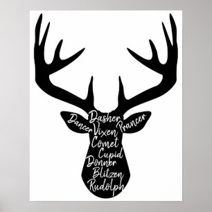 Kleine rendierkerst poster