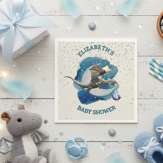  Kleine Ridder Draak Zilveren Ster Kraamfeest  Servet